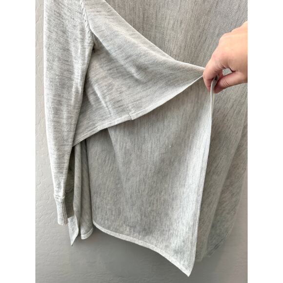 KNOX ROSE | Light Gray Oversized Long Sleeve Top Boho Drop Shoulder Tunic | S/M - Picture 5 of 8